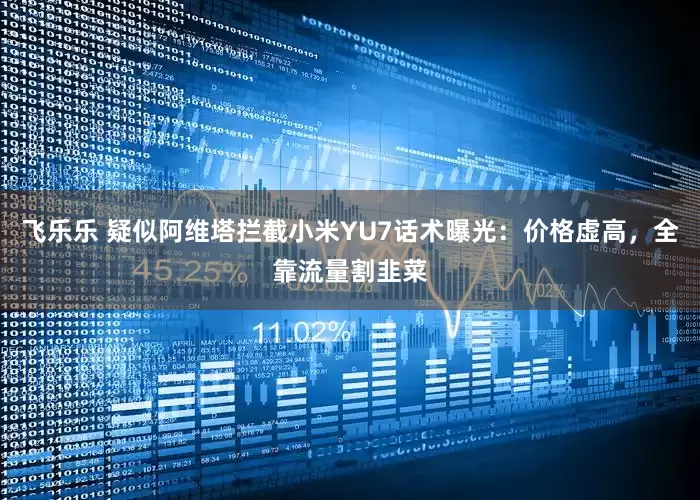飞乐乐 疑似阿维塔拦截小米YU7话术曝光：价格虚高，全靠流量割韭菜